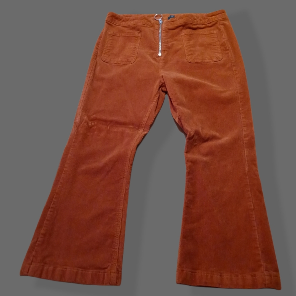 COPY - Burnt orange corduroy crop flares